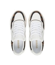 GUESS HAPYY3 Zapatillas con inserciones de logotipo de peonía Blanco / marrón - Zapatos Mujer - 5