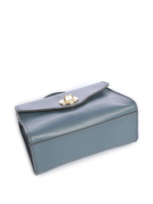 IRENE  Mini bolso de hombro, en piel cerúleo con abb dorado - Bolsos Mujer