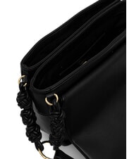 LOVE MOSCHINO SMART DAILY Bolso de hombro con estampado tejido negro - Bolsos Mujer - 5
