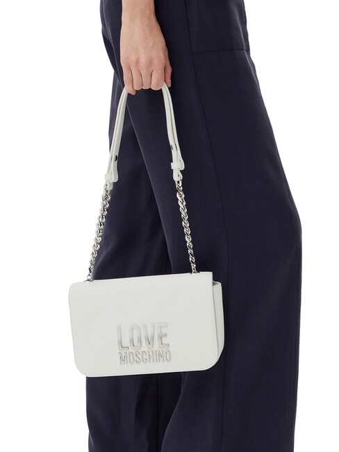 LETTERING BICOLOR Bolso de hombro blanco - Bolsos Mujer
