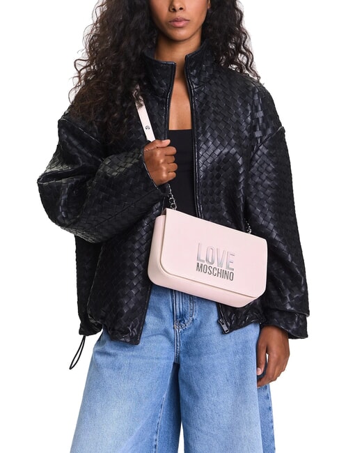 LETTERING BICOLOR Bolso de hombro polvos - Bolsos Mujer