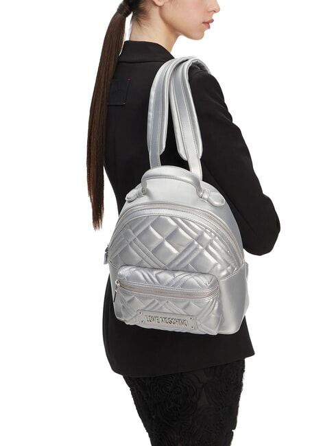 QUILTED Mochila acolchada plata - Bolsos Mujer