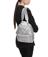 LOVE MOSCHINO QUILTED Mochila acolchada plata - Bolsos Mujer - 6