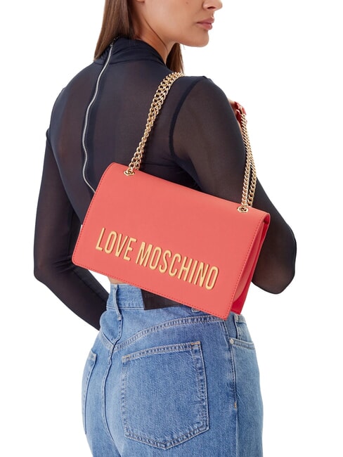 LETTERING Bolso de hombro/bandolera coral - Bolsos Mujer