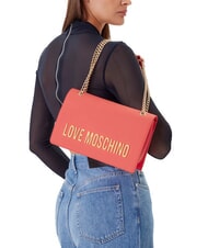 LOVE MOSCHINO LETTERING Bolso de hombro/bandolera coral - Bolsos Mujer - 5