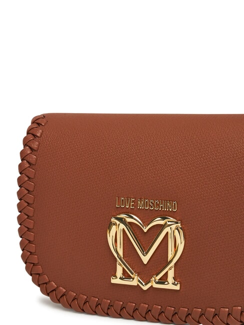 BRAIDED Bolso de hombro con solapa camello - Bolsos Mujer