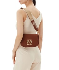 LOVE MOSCHINO BRAIDED Bolso de hombro con solapa camello - Bolsos Mujer - 6