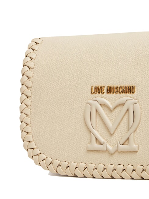 BRAIDED Bolso de hombro con solapa Marfil - Bolsos Mujer