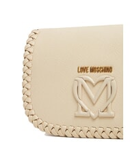 LOVE MOSCHINO BRAIDED Bolso de hombro con solapa Marfil - Bolsos Mujer - 4
