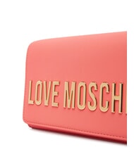 LOVE MOSCHINO BOLD LOGO Bolso con solapa y bandolera de cadena coral - Bolsos Mujer - 3