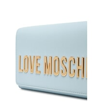 LOVE MOSCHINO BOLD LOGO Bolso con solapa y bandolera de cadena Azul claro - Bolsos Mujer - 3