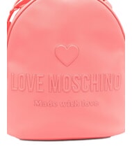 LOVE MOSCHINO LOVE EMBOSSED Mochila con logo cosido coral - Bolsos Mujer - 3