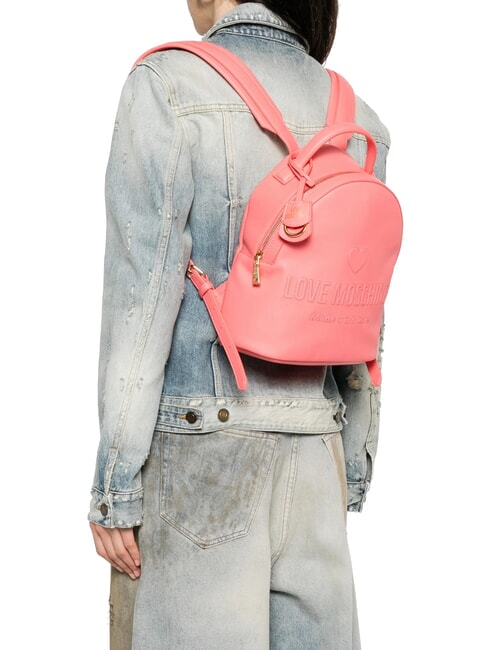 LOVE EMBOSSED Mochila con logo cosido coral - Bolsos Mujer