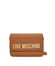LOVE MOSCHINO LAMINATED BOLD LOVE Bolso de hombro con solapa camello - Bolsos Mujer - 3