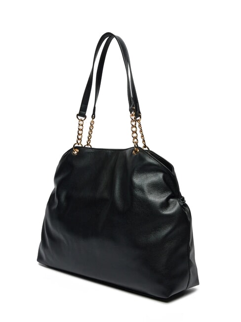 EMBOSSED Bolso de hombro con corazones de metal negro - Bolsos Mujer