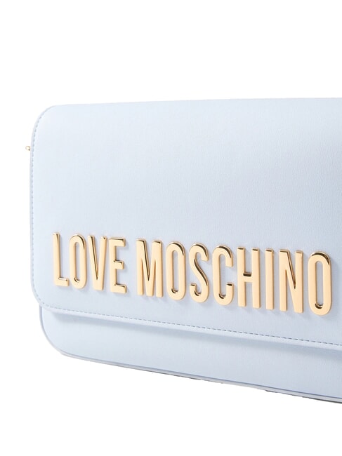 LAMINATED BOLD LOVE Bolso de hombro con solapa Azul claro - Bolsos Mujer