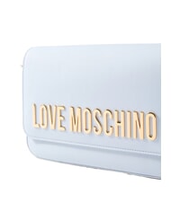LOVE MOSCHINO LAMINATED BOLD LOVE Bolso de hombro con solapa Azul claro - Bolsos Mujer - 3