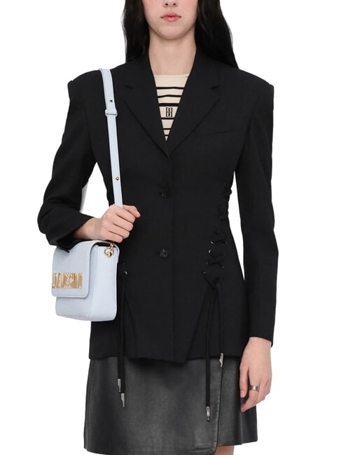 LAMINATED BOLD LOVE Bolso de hombro con solapa Azul claro - Bolsos Mujer