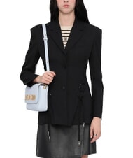 LOVE MOSCHINO LAMINATED BOLD LOVE Bolso de hombro con solapa Azul claro - Bolsos Mujer - 5