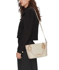 LOVE MOSCHINO LOVE CHAIN STRAP Bolsa de compras con bandolera Marfil - Bolsos Mujer - 5