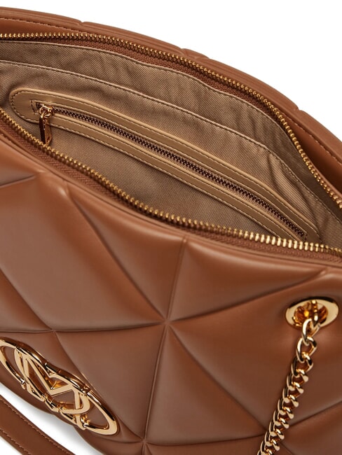 GEOMETRIC Bolso bandolera con asas de cadena camello - Bolsos Mujer