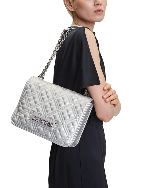 BOLD LOVE Bolso de hombro con asas de cadena plata - Bolsos Mujer