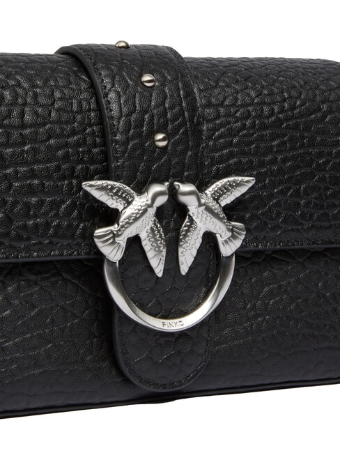 LOVE ONE SLOUCHY  Mini bolso de hombro de piel Limusina negra - plata mate - Bolsos Mujer