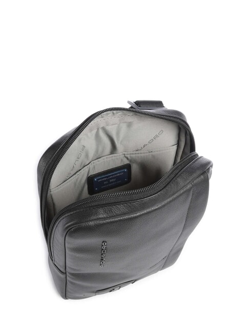 W137 Bolso de cuero negro - Bandoleras Hombre