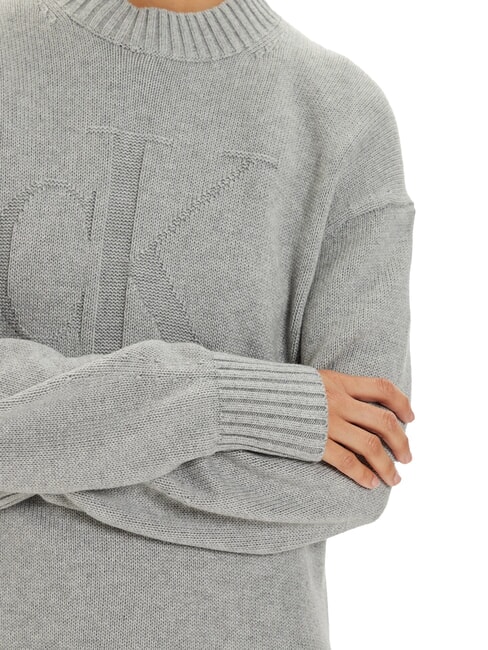 CK JEANS Vestido oversize de manga larga brezo gris - Ropa de mujer