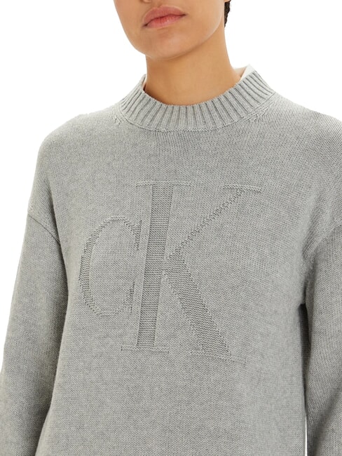 CK JEANS Vestido oversize de manga larga brezo gris - Ropa de mujer