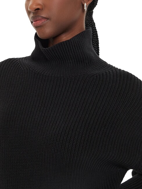 CK JEANS Vestido corto de cuello alto de gran tamaño ck negro - Ropa de mujer