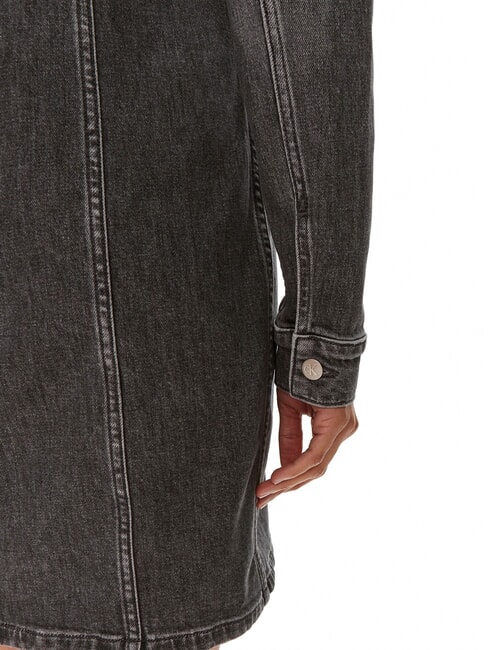 CK JEANS Vestido vaquero de manga larga con cremallera completa gris denim - Ropa de mujer