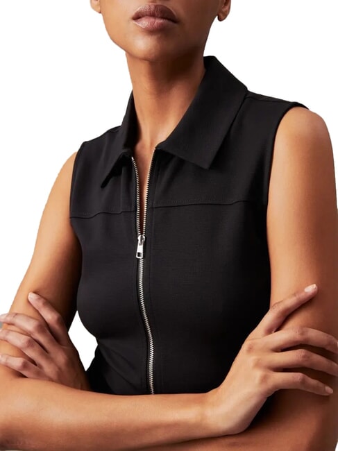 CK JEANS Vestido corto con sisas con cremallera completa ck negro - Ropa de mujer