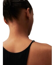 CALVIN KLEIN CK JEANS Vestido corto de tirantes acanalado ck negro - Ropa de mujer - 4