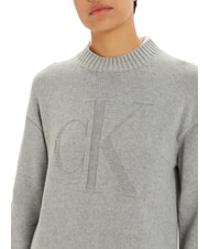 CALVIN KLEIN CK JEANS Vestido oversize de manga larga brezo gris - Ropa de mujer - 4