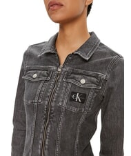 CALVIN KLEIN CK JEANS Vestido vaquero de manga larga con cremallera completa gris denim - Ropa de mujer - 4