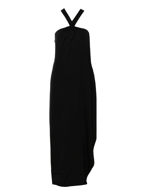 CK Vestido largo de viscosa con nudo ck negro - Ropa de mujer