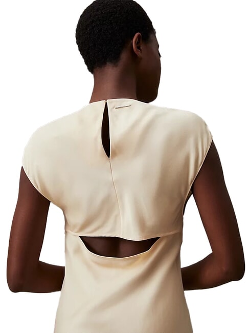 CK Vestido midi con aberturas laterales ceniza de madera - Ropa de mujer