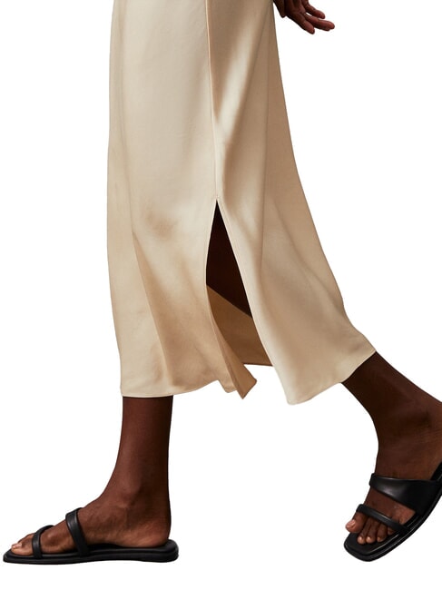 CK Vestido midi con aberturas laterales ceniza de madera - Ropa de mujer