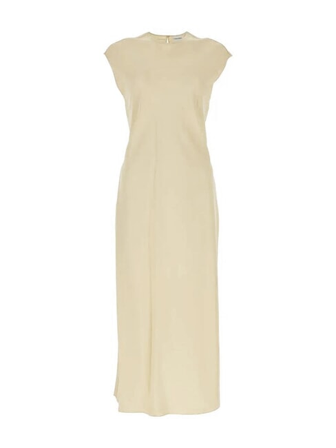 CK Vestido midi con aberturas laterales ceniza de madera - Ropa de mujer