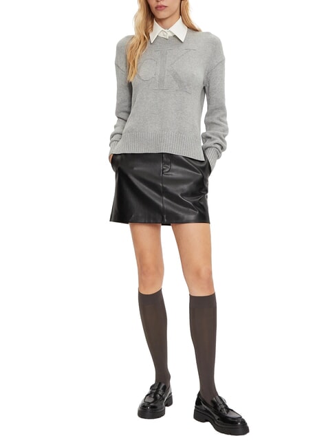 CK JEANS Minifalda suave ck negro - Faldas de mujer