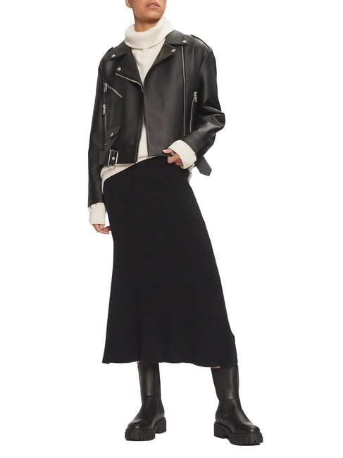 CK Falda midi acampanada de canal&eacute; ck negro - Faldas de mujer