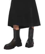 CALVIN KLEIN CK Falda midi acampanada de canalé ck negro - Faldas de mujer - 4