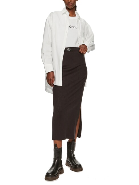 CK JEANS Falda midi elástica ck negro - Faldas de mujer