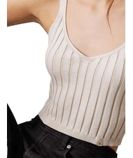 CALVIN KLEIN CK JEANS Top de tirantes tipo bralette de algodón marfil / pelícano - camiseta - 3