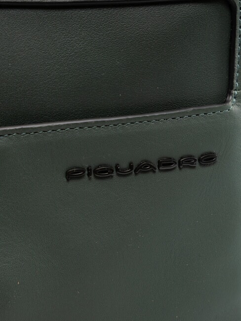 W119 Bolso para iPad, en piel VERDE - Bandoleras Hombre