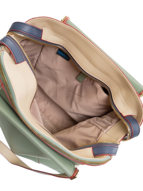 CIRCLE Bolso mochila de piel verde azul - Maletines de Trabajo