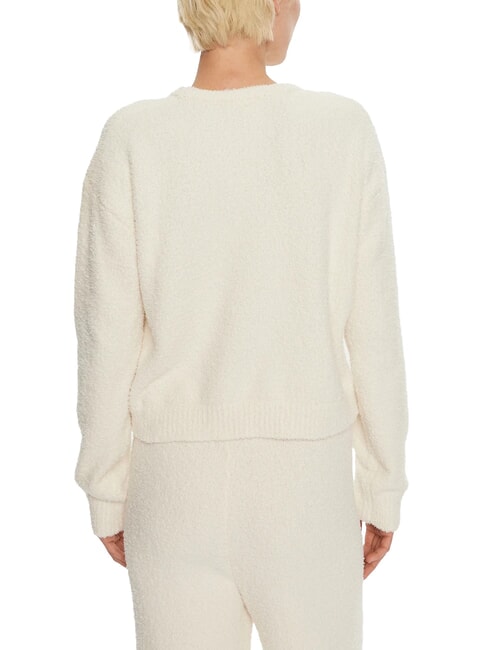 CK Sudadera de cuello redondo marfil - Sudaderas de mujer