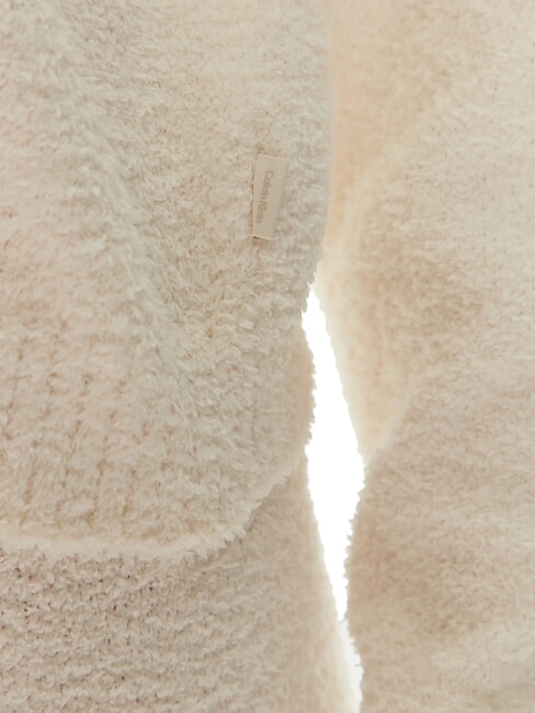 CK Sudadera de cuello redondo marfil - Sudaderas de mujer