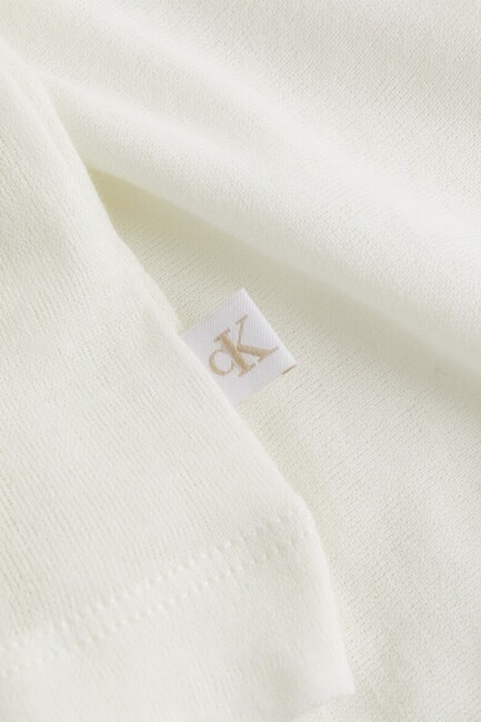 CK JEANS Suéter de algodón con cuello redondo marfil - Suéteres de mujer